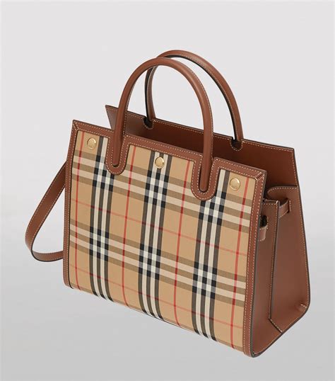 burberry vintage check and leather note bag|burberry vintage tote bag.